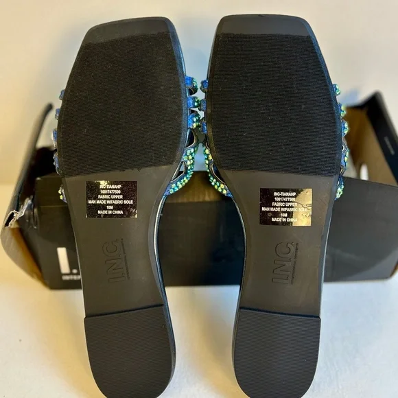 NEW INC International Concepts Tianah Rhinestone Slip-On Slide Sandals / Sz 10 - Picture 6 of 9